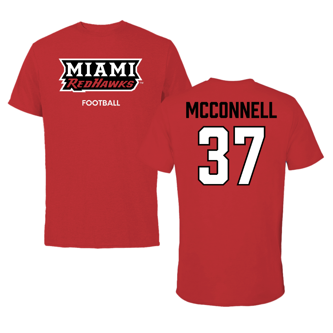 Miami University (Ohio) Football Red Tee - #37 Vito McConnell