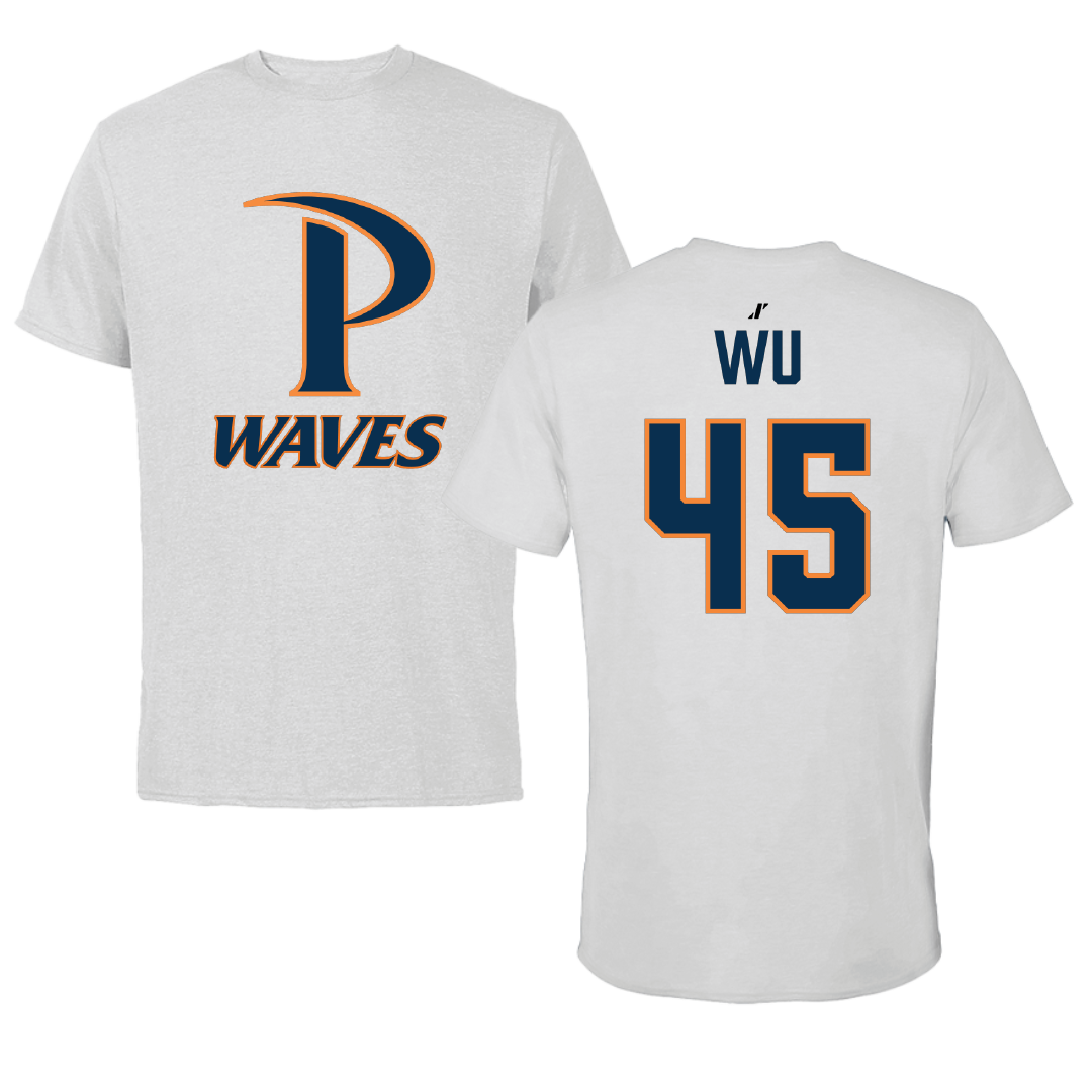 Pepperdine University Baseball Light Gray Performance Tee - #45 Arnold Wu