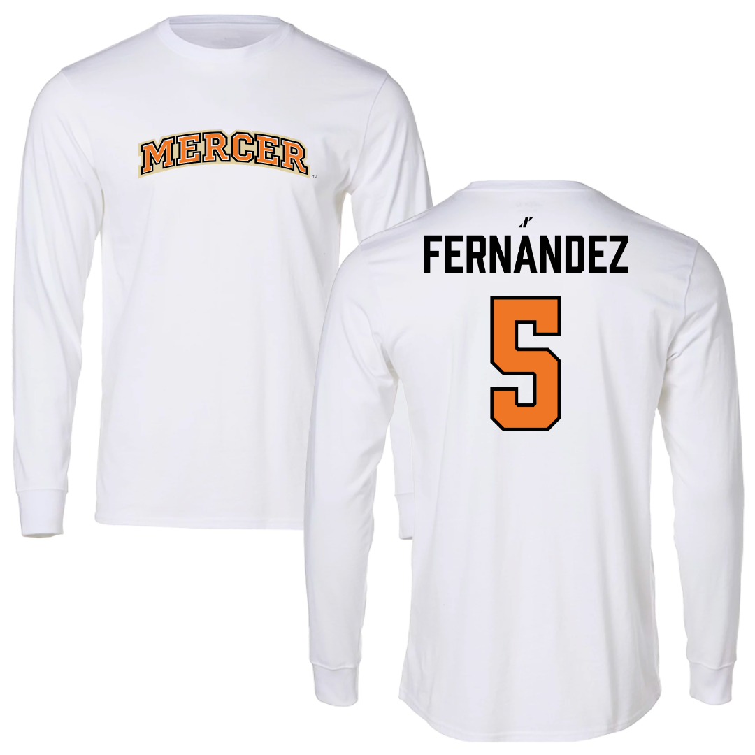 Mercer University Softball White Long Sleeve - #5 Isabel Fernandez