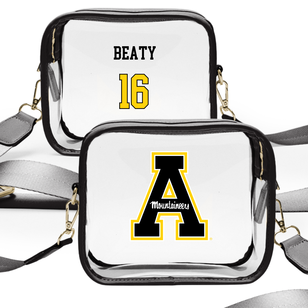 Appalachian State University Baseball Black Clear Stadium Bag - #16 Jake Beaty