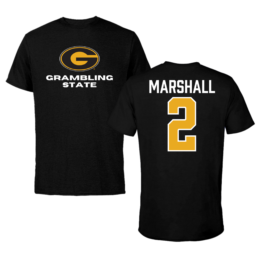 Grambling State University Football Black Performance Tee - #2 Patrick Marshall