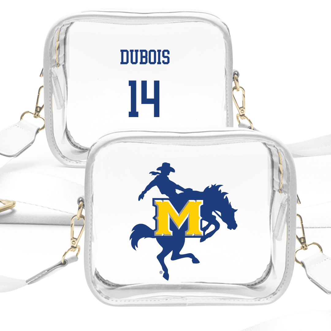 McNeese State University Soccer (W) White Clear Stadium Bag - #14 Ava Dubois