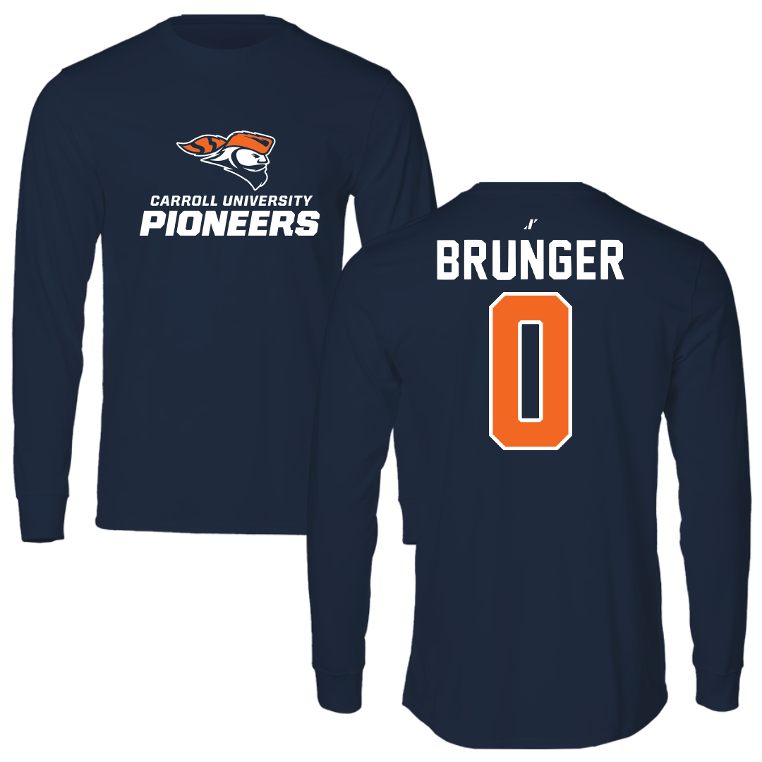 Carroll University Soccer Navy Long Sleeve - #0 Jason Brunger