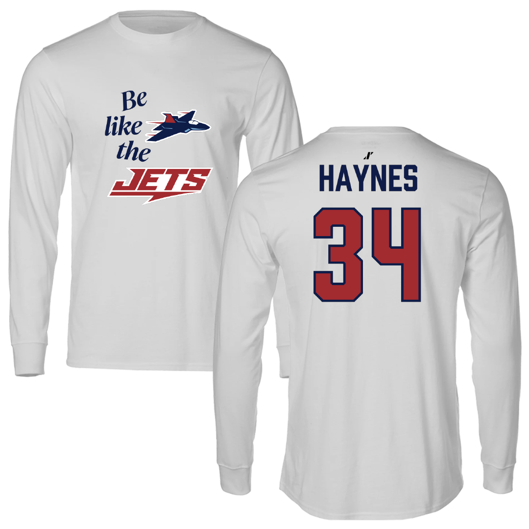 Newman University Baseball Light Gray Be Like Us Performance Long Sleeve - #34 Bryce Haynes