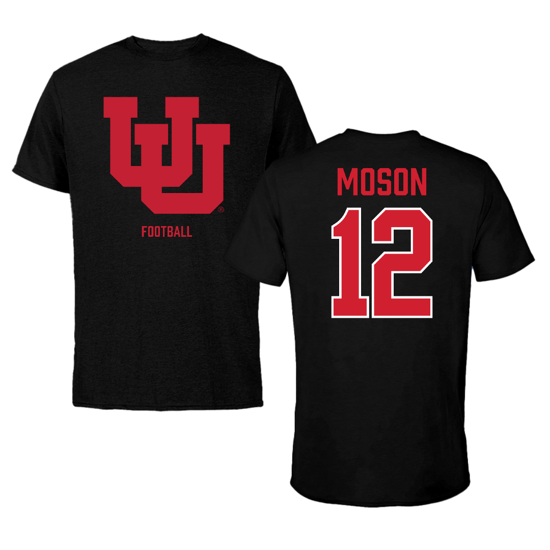 University of Utah Football Black Performance Tee - #12 Jaylen Moson