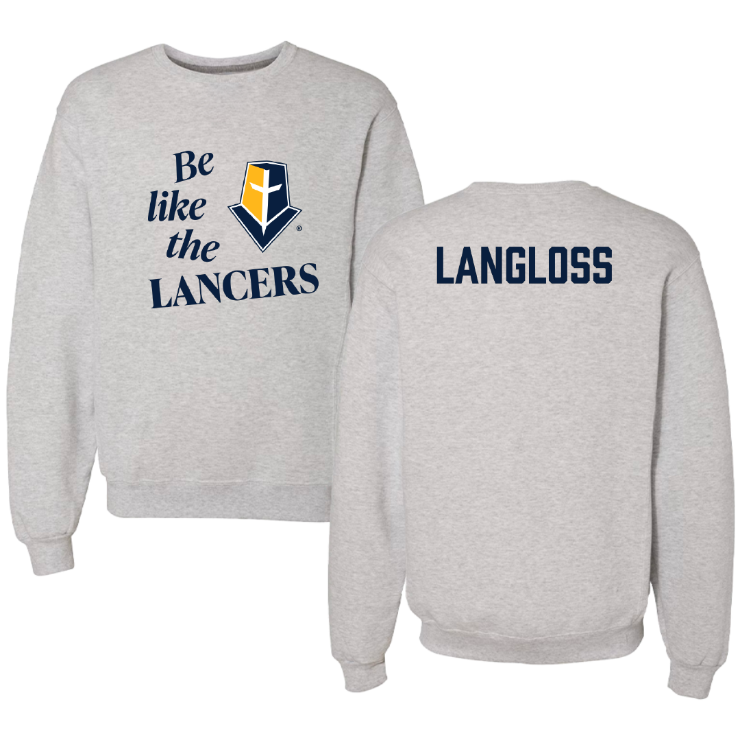 Mount Marty University TF and XC Light Gray Be Like Us Crewneck - Levi Langloss