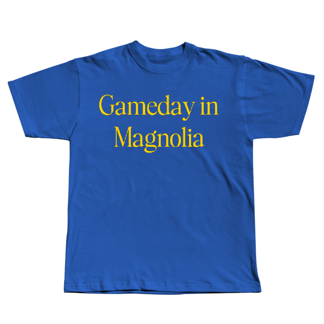Southern Arkansas University Basketball (M) Blue Gameday Tee - #5 Greg Moore