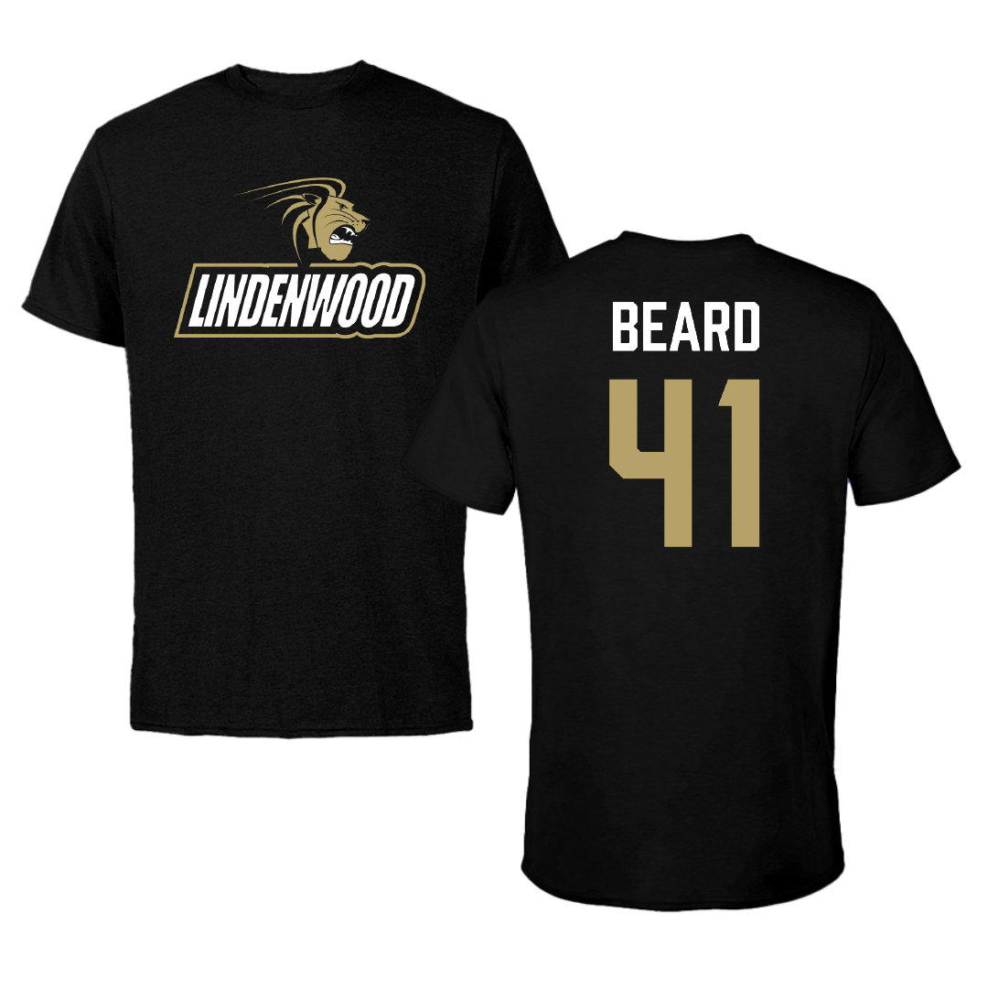 Lindenwood University Football Black Performance Tee - #41 Ethan Beard