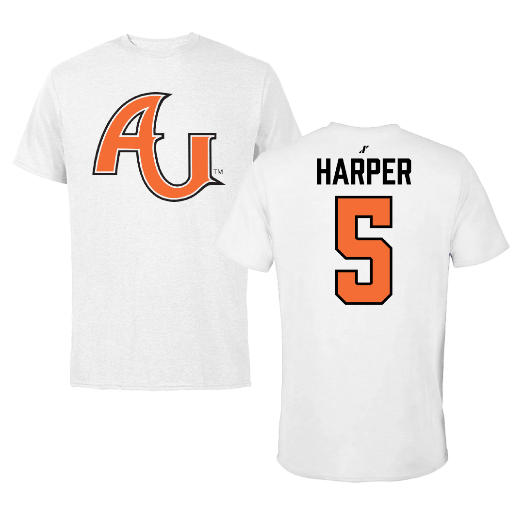 Anderson University (Indiana) Softball White Performance Tee - #5 MJ Harper