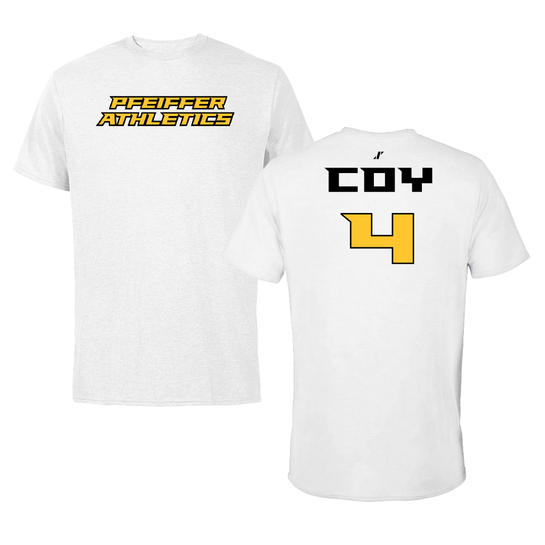 Pfeiffer University Baseball White Tee - #4 Conner Coy