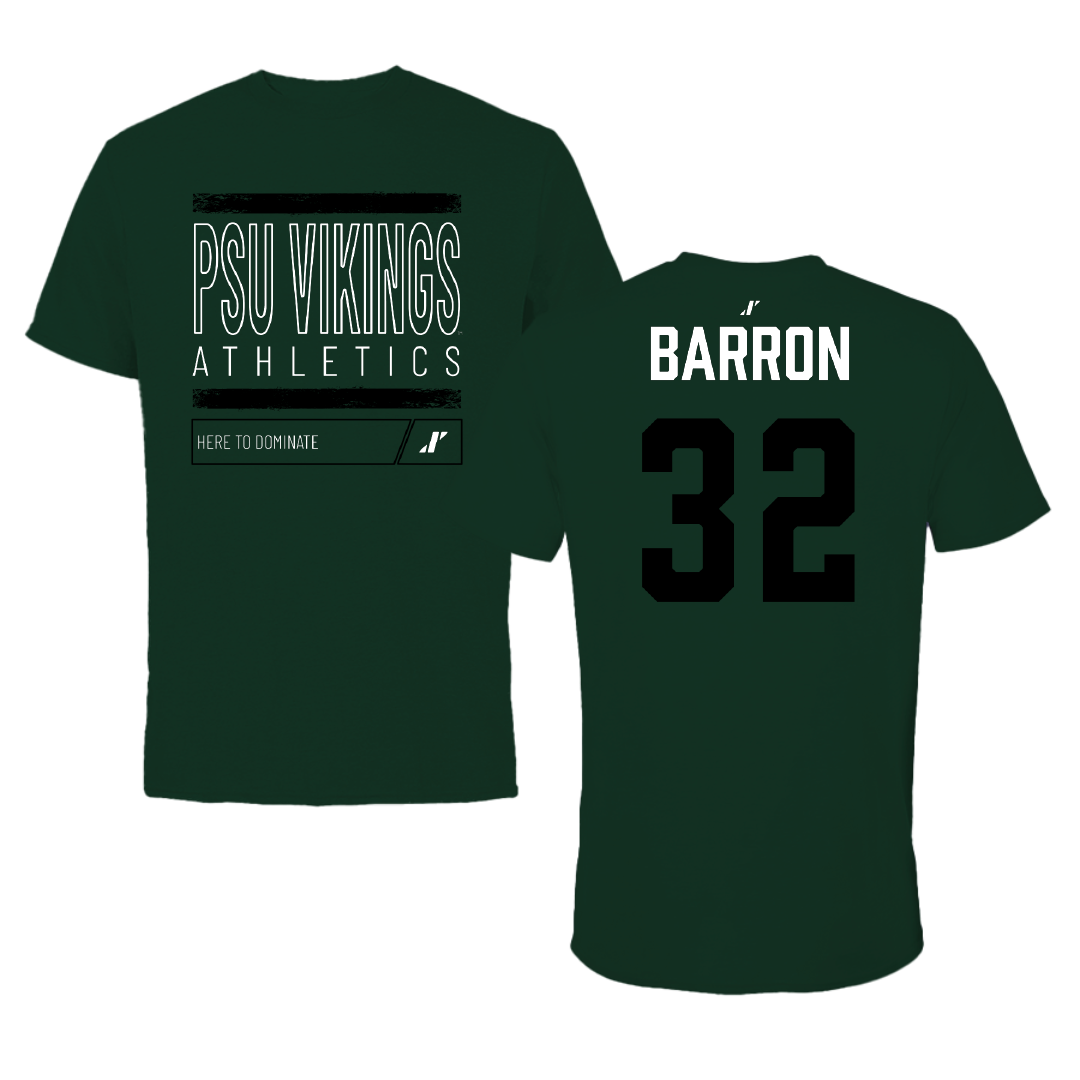 Portland State University Basketball (M) Forest Green Dominate Tee - #32 Brayden Barron