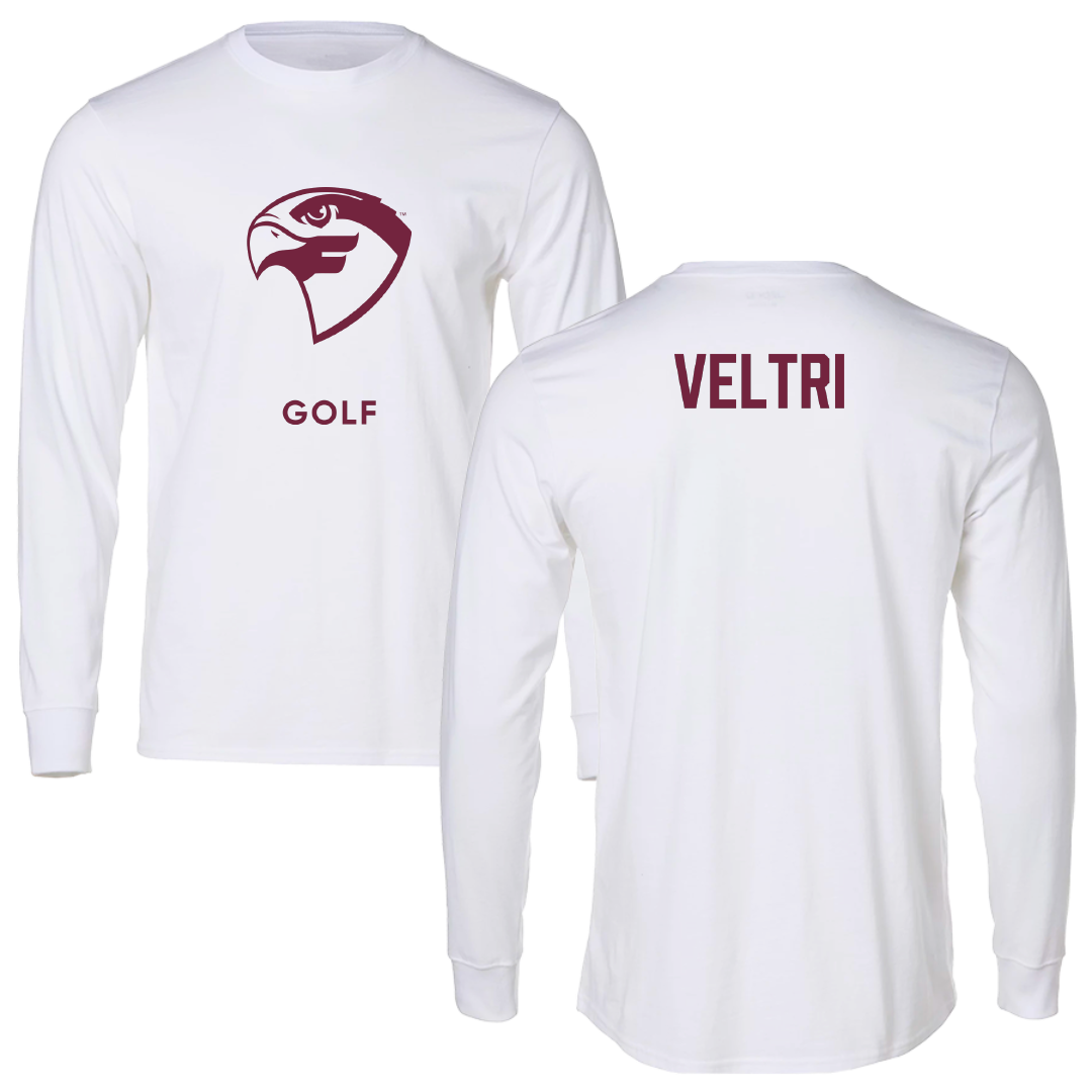 Fairmont State University Golf White Performance Long Sleeve - Gavin Veltri
