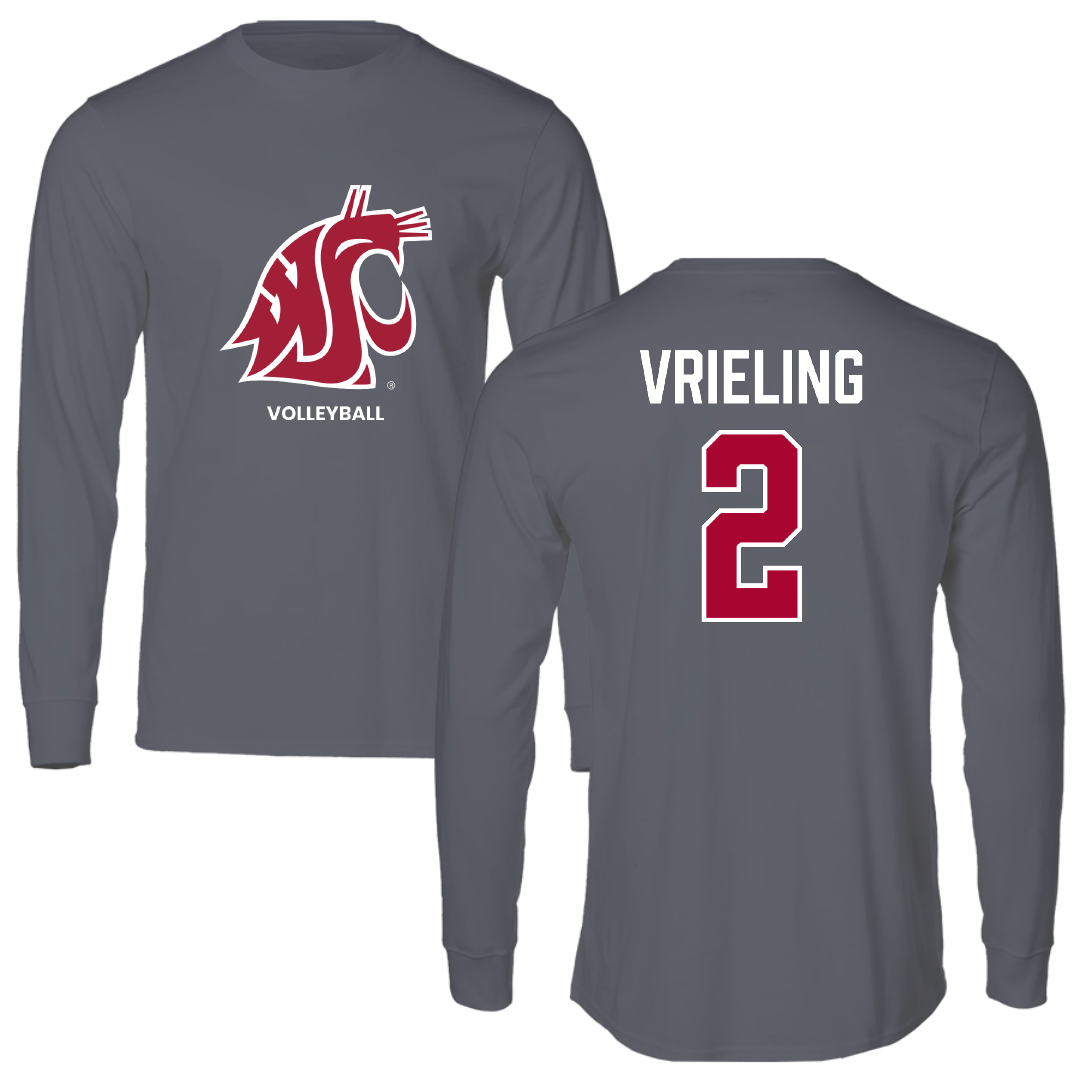 Washington State University Volleyball (W) Dark Gray Long Sleeve - #2 Taryn Vrieling