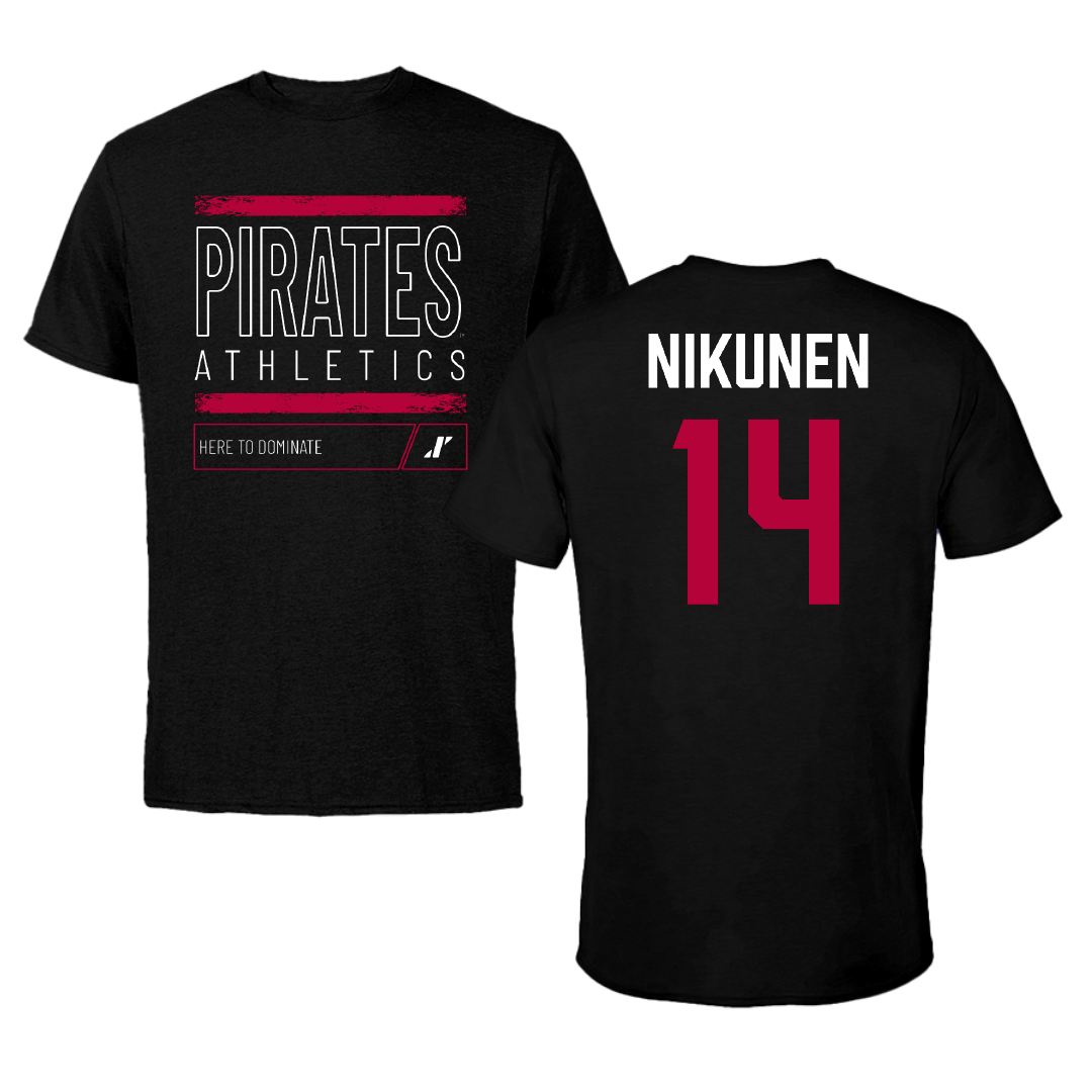 Whitworth University Baseball Black Dominate Tee - #14 Luke Nikunen