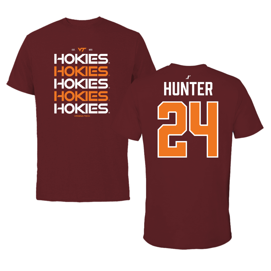 Virginia Tech Baseball Maroon General Tee - #24 Grant Hunter