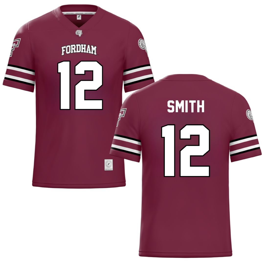 Fordham University Maroon Football Jersey - #12 Gunnar Smith