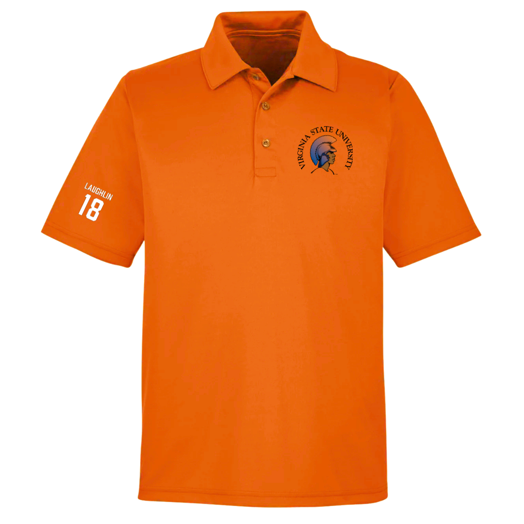 Virginia State University Lacrosse (M) Orange Polo - #18 Kalani Laughlin