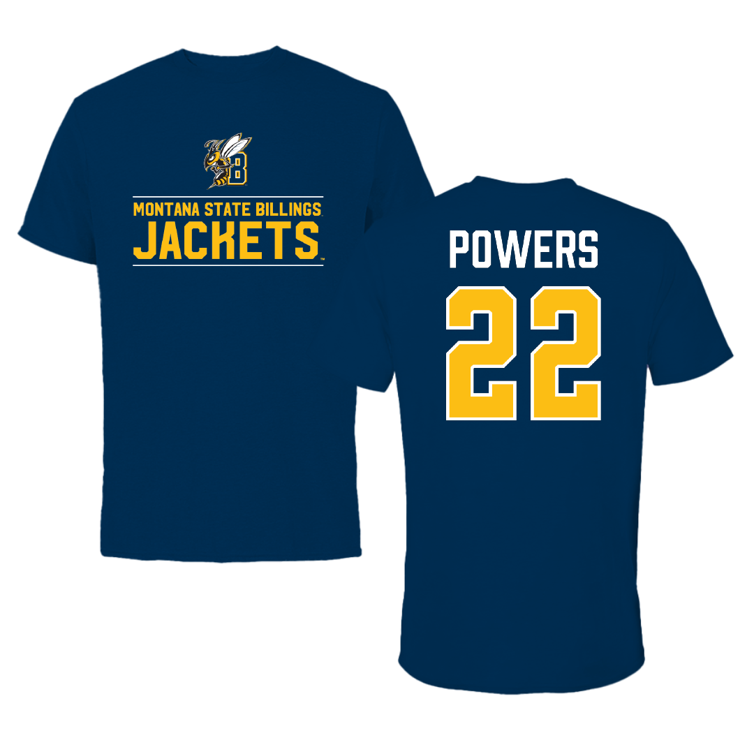 Montana State University Billings Soccer Navy General Tee - #22 Briel Powers