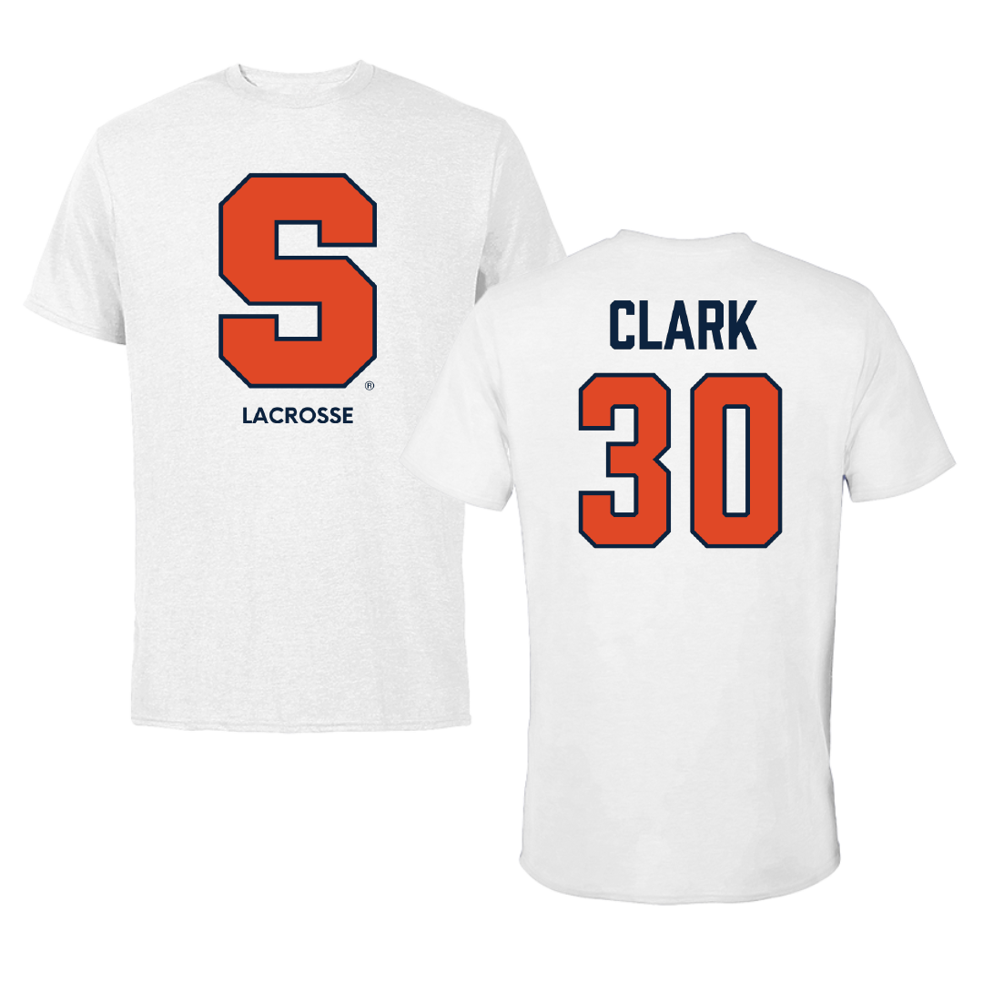 Syracuse University Lacrosse (W) White Performance Tee - #30 Superia Clark