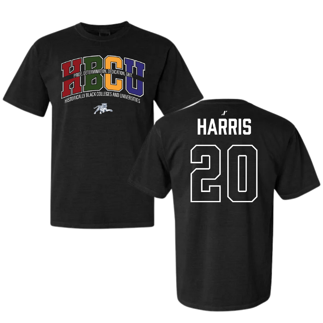 Jackson State University Baseball Black HBCU Comfort Colors Tee - #20 Shemar Harris