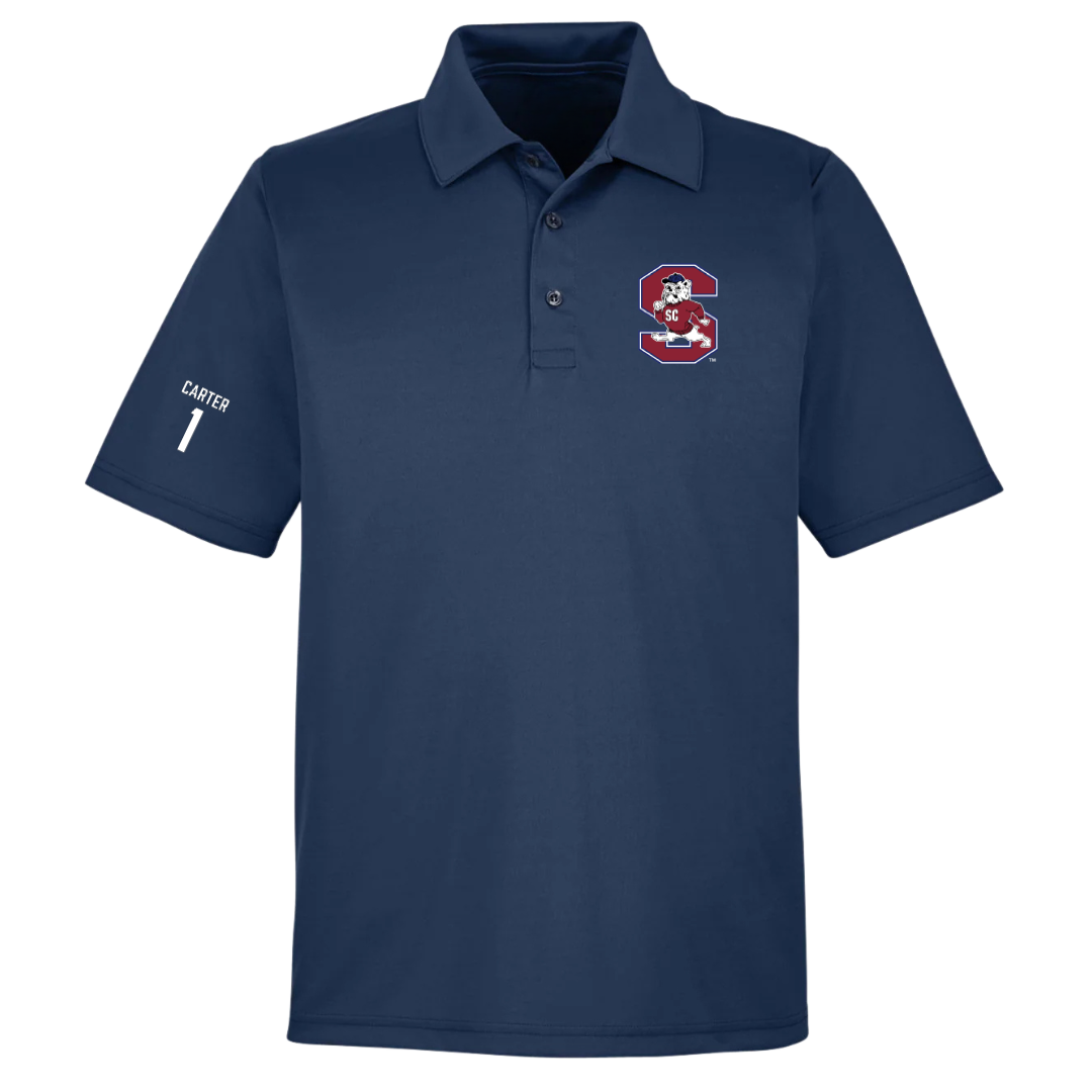 South Carolina State University Football Navy Polo - #1 Einaj Carter