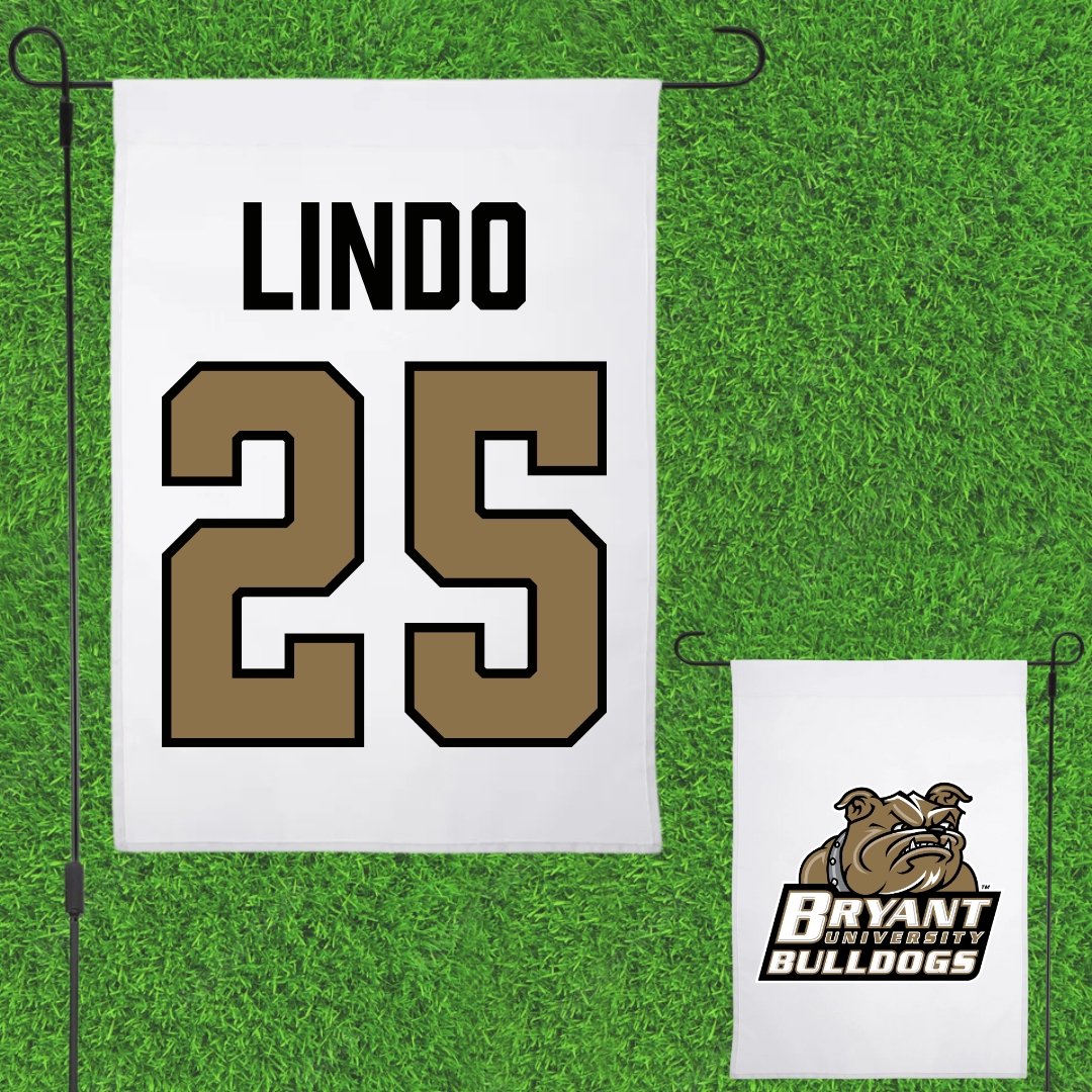 Bryant University Football White Garden Flag - #25 Liam Lindo