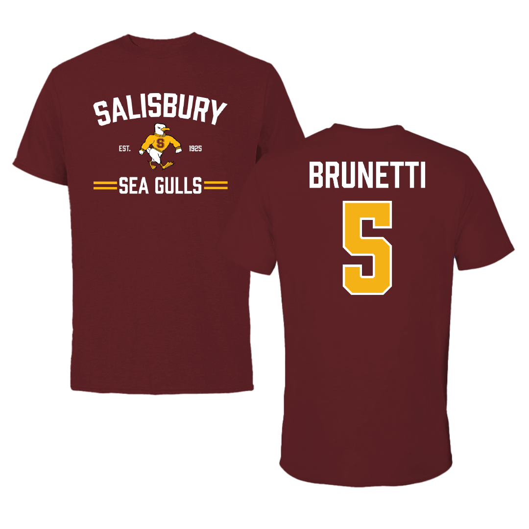 Salisbury University Soccer (M) Maroon General Tee - #5 David Brunetti