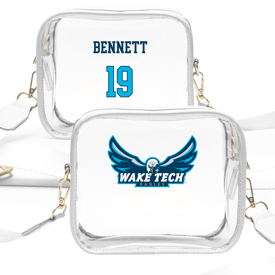 Wake Tech Community College Soccer (M) White Clear Stadium Bag - #19 Carter Bennett