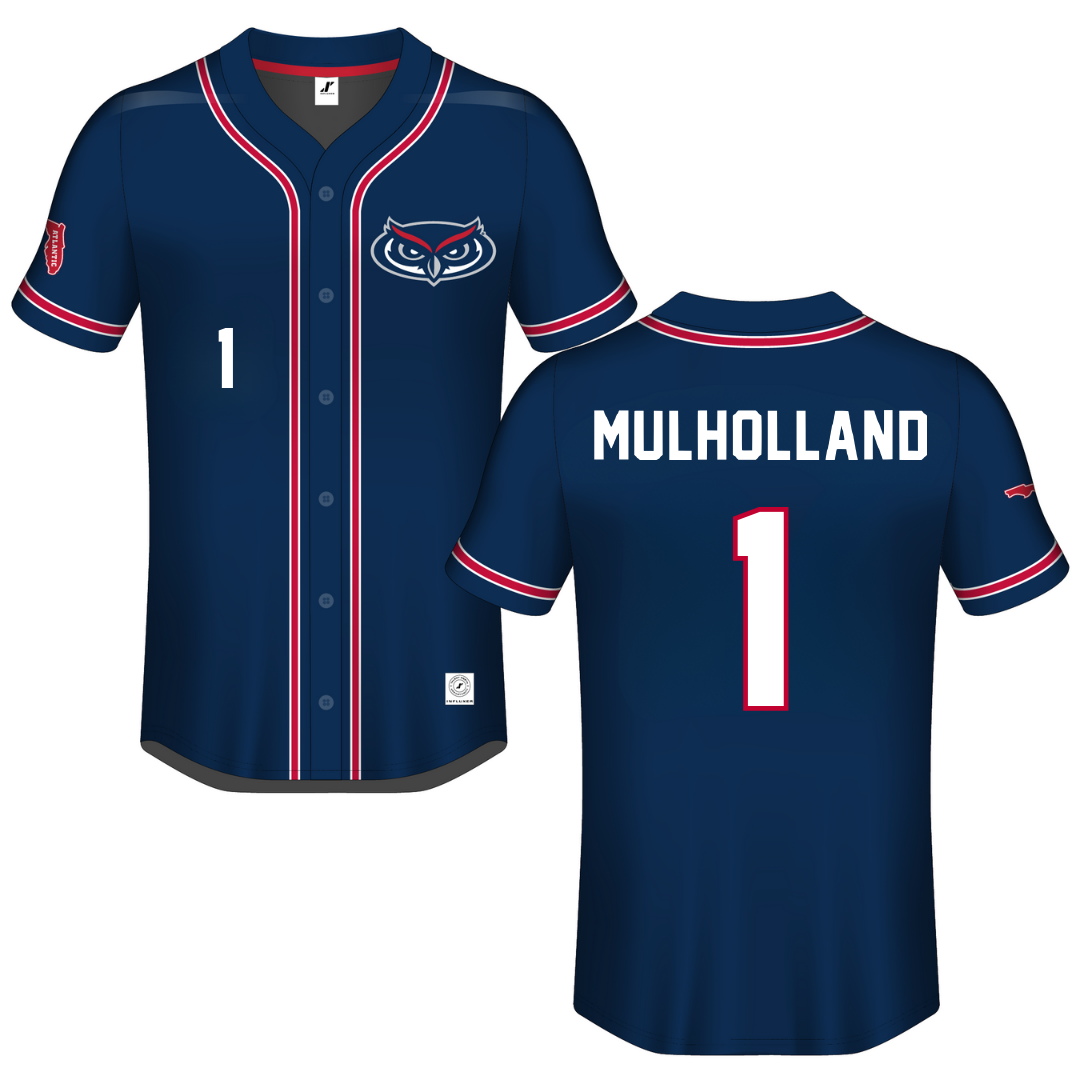 Florida Atlantic University Navy Button-Down Jersey - McKenna Mulholland