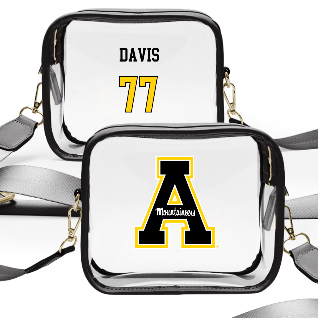 Appalachian State University Football Black Clear Stadium Bag - #77 Daniel Davis