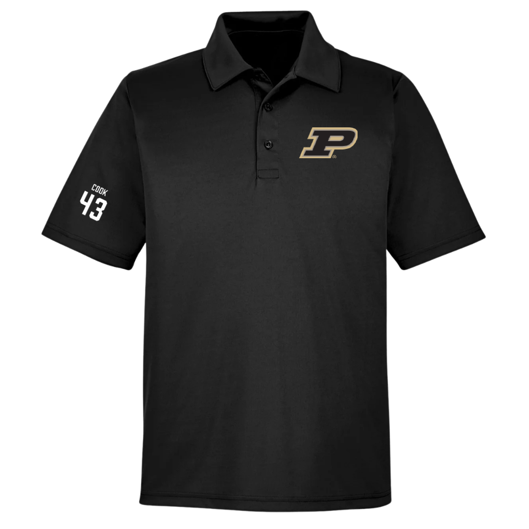 Purdue University Baseball Black Polo - #43 Avery Cook