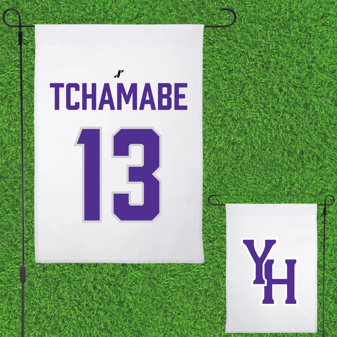 Young Harris College Basketball (W) White Garden Flag - #13 Joy Tchamabe