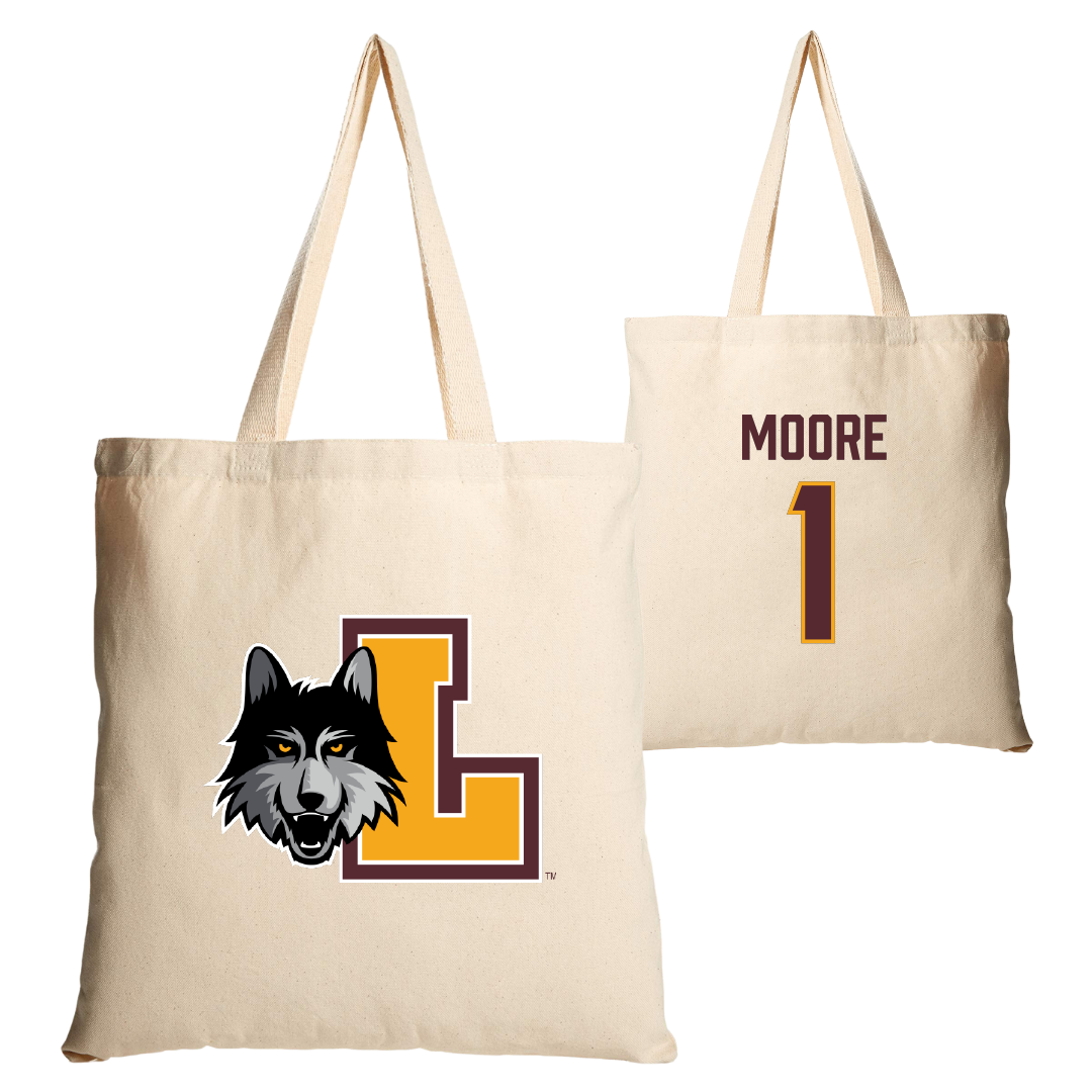 Loyola University-Chicago Basketball Tan Canvas Tote Bag - #1 Aaliyah Moore