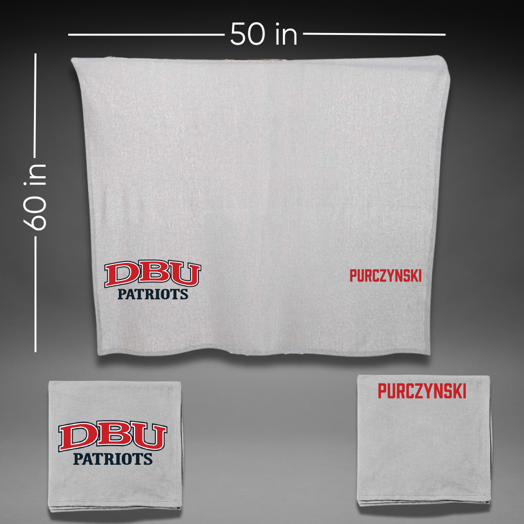 Dallas Baptist University Golf Gray Blanket - Ryan Purczynski