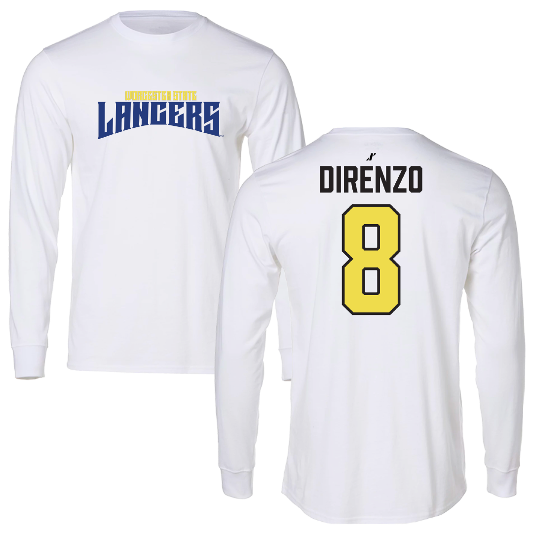 Worcester State University Baseball White Classic Long Sleeve - #8 Matthew Direnzo