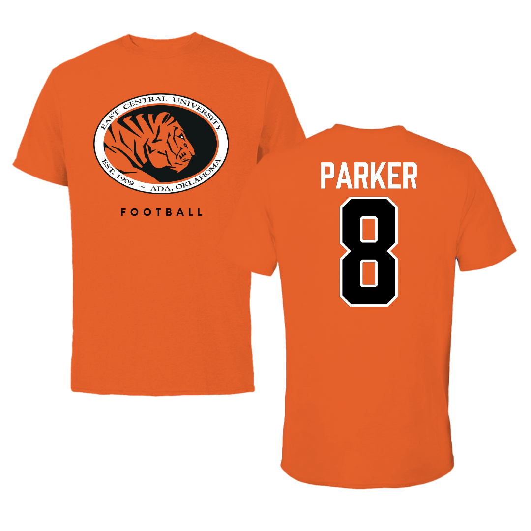 East Central University Football True Orange Tee - #8 Darwin Parker