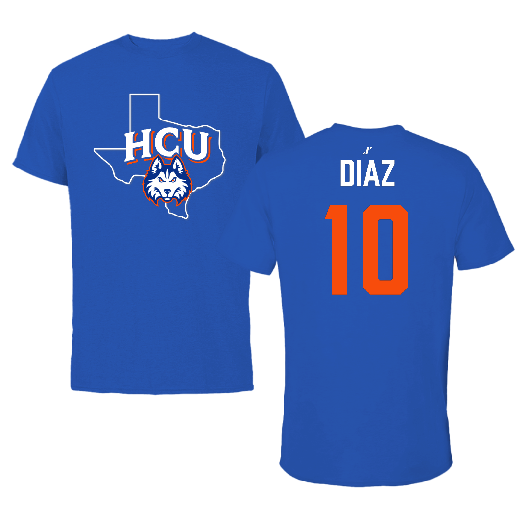 Houston Christian University Soccer Blue State Tee - #10 Jasmine Diaz