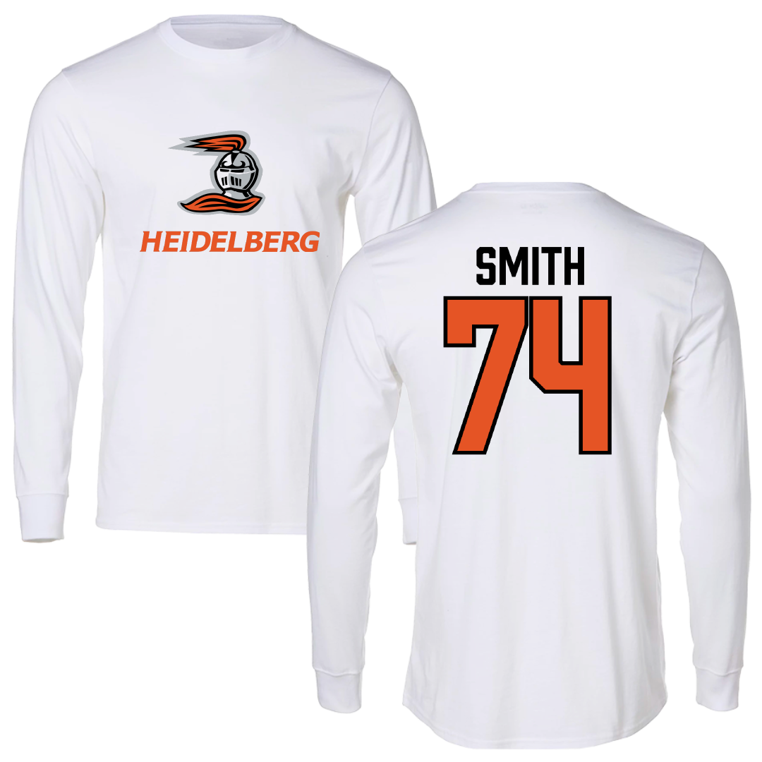 Heidelberg University Football White Long Sleeve - #74 Mitchell Smith
