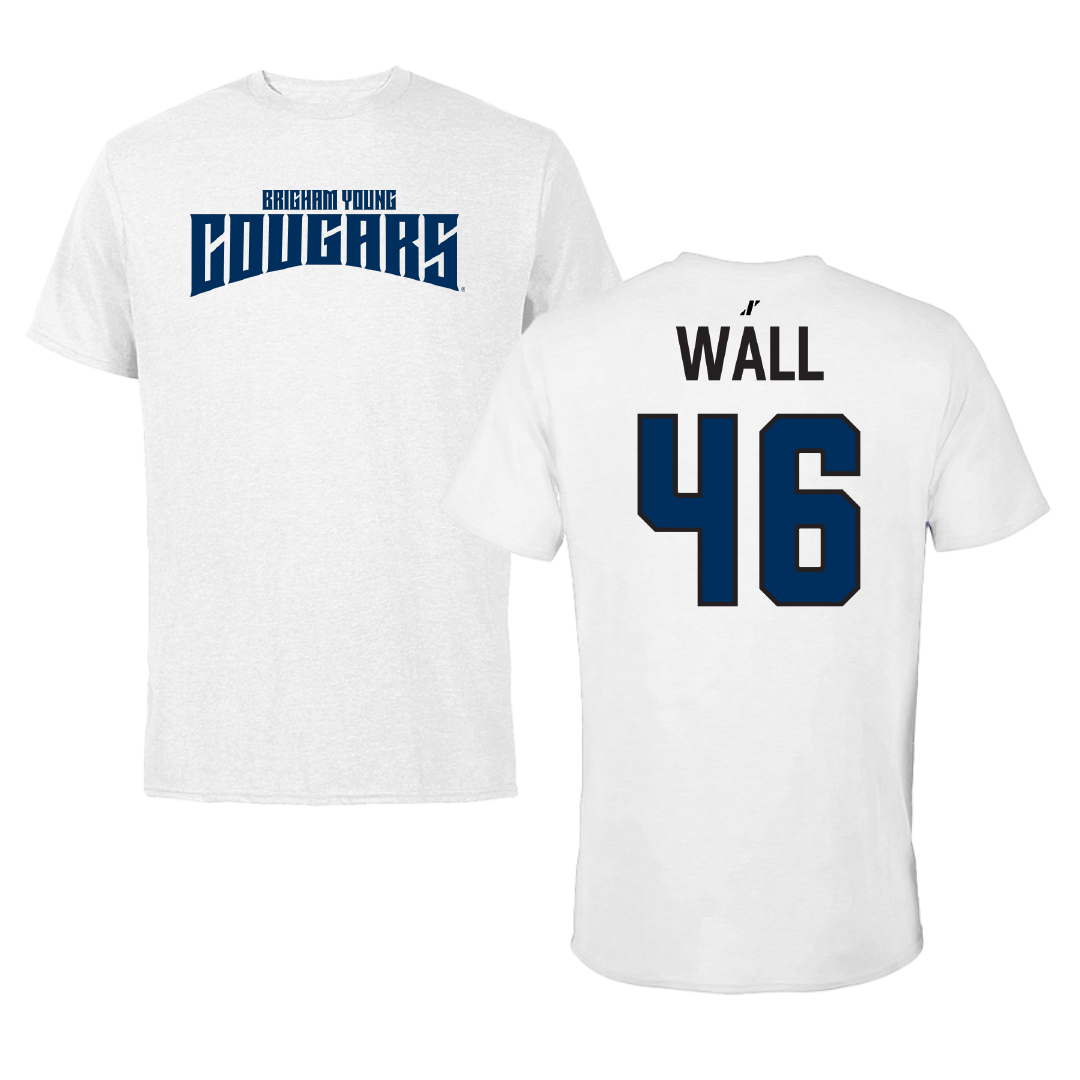 Brigham Young University Football White Classic Tee - #46 Kendal Wall