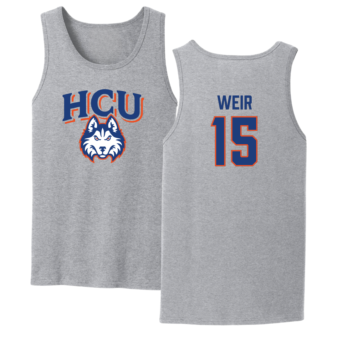 Houston Christian University Football Sport Gray Tank Top - #15 Jake Weir