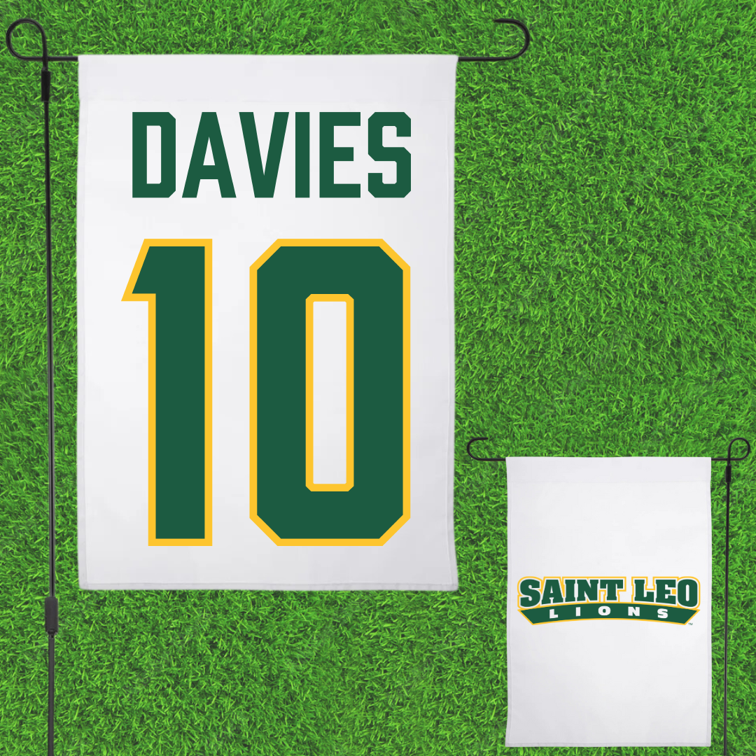 Saint Leo University Lacrosse White Garden Flag - #10 James Davies