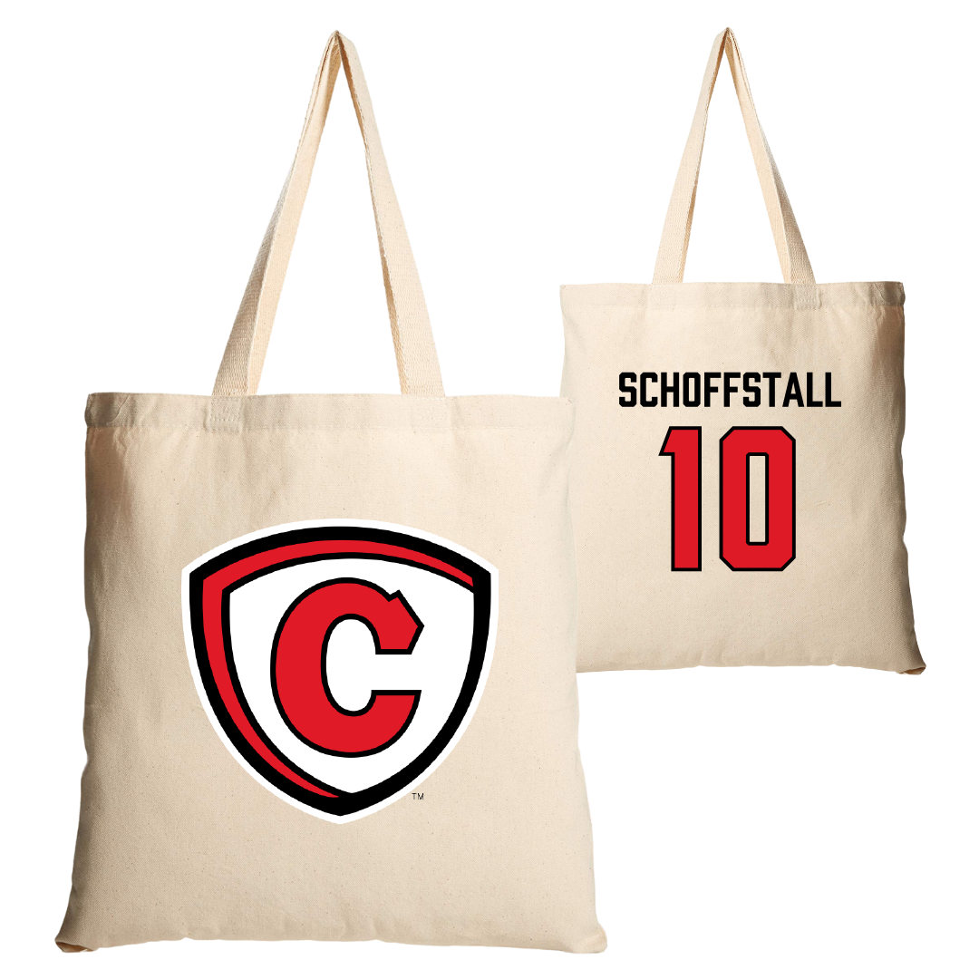 Carthage College Soccer Tan Canvas Tote Bag - #10 Eli Schoffstall