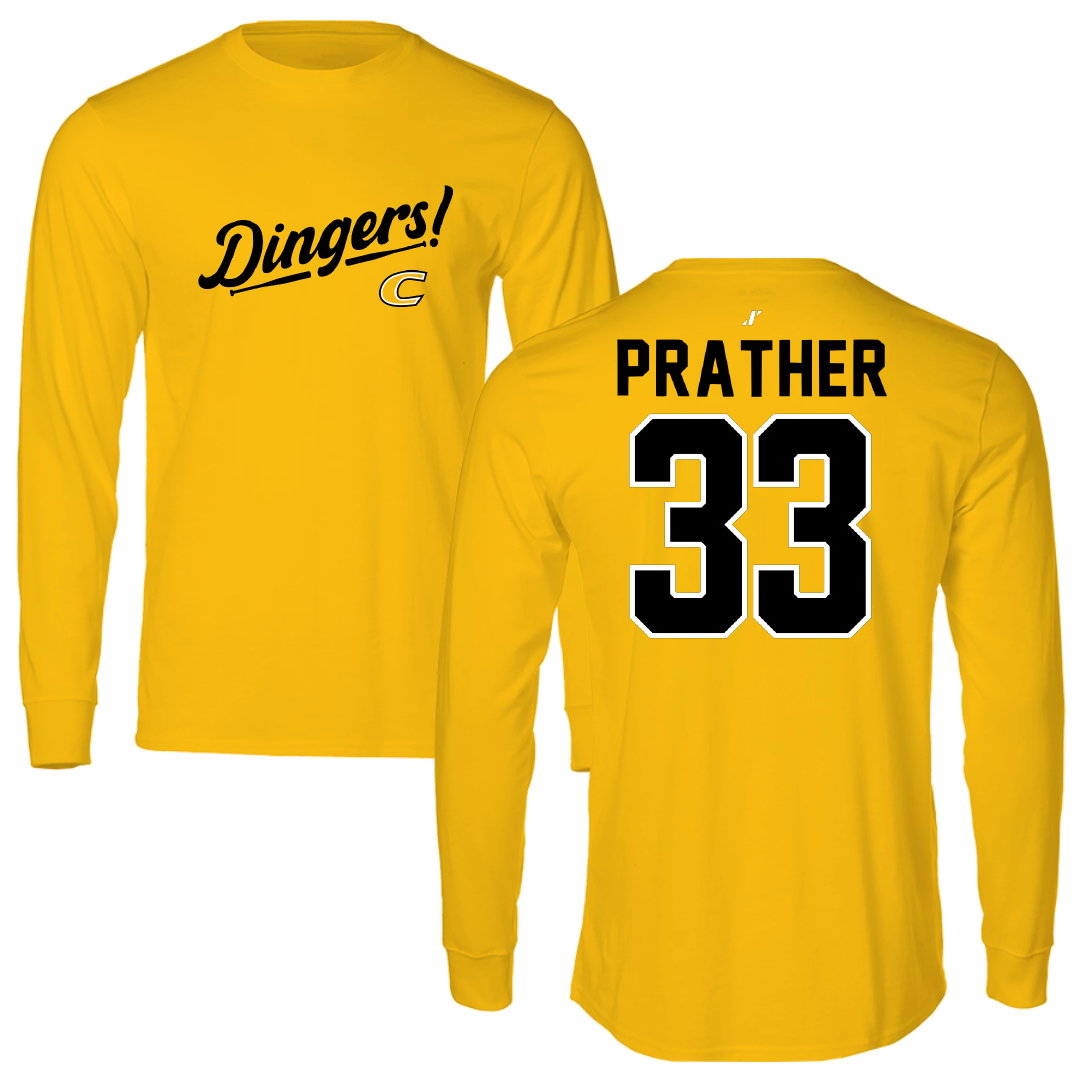 Centre College Baseball Gold Dingers Performance Long Sleeve - #33 Ben Prather