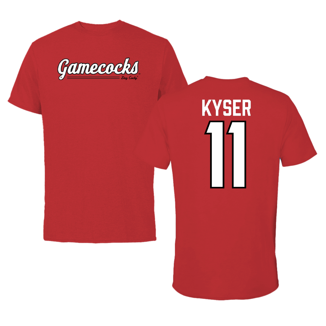 Jacksonville State University Softball Red General Performance Tee - #11 Makalyn Kyser