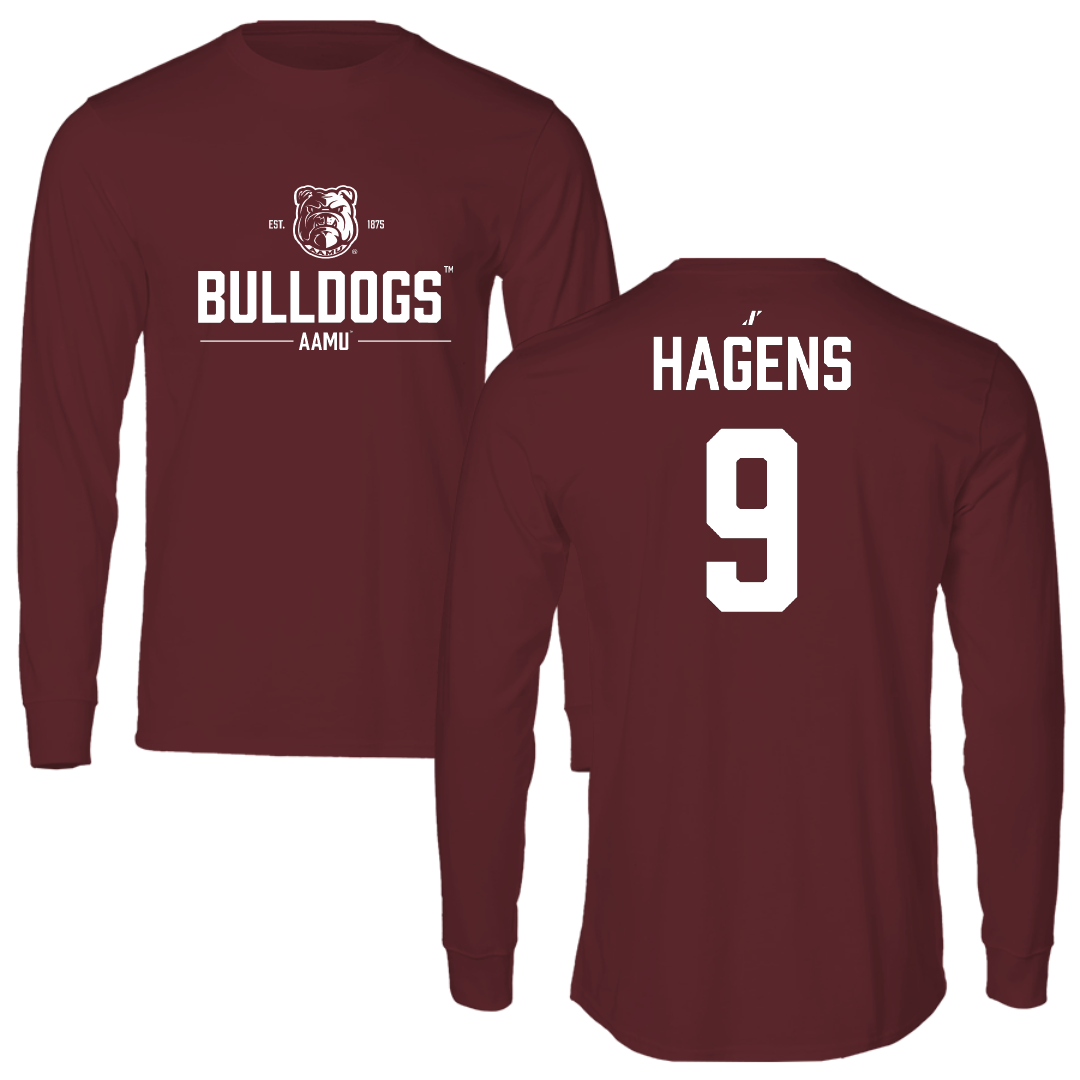 Alabama A&M University Football Maroon General Long Sleeve - #9 Mekhi Hagens