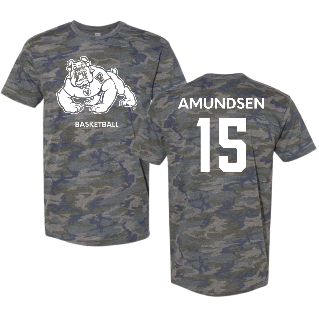 Fresno State University Basketball (W) Vintage Camo Tee - #15 Laney Amundsen