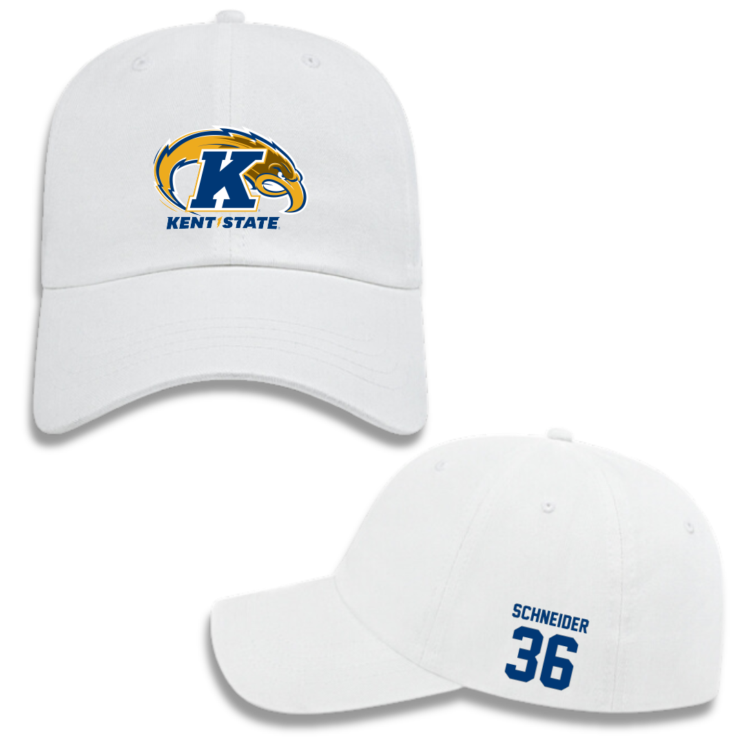 Kent State University Baseball White Hat - #36 Braylon Schneider