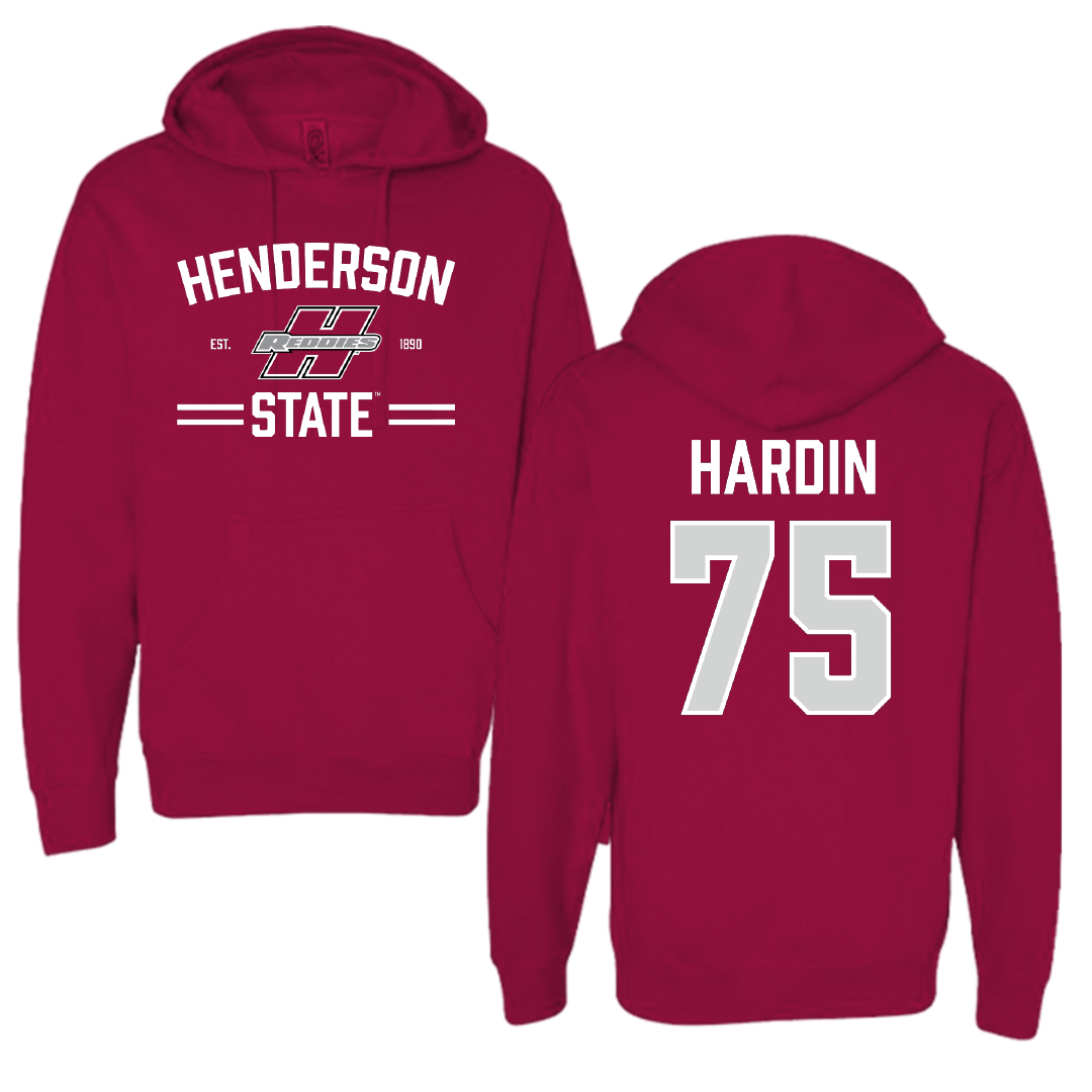 Henderson State University Football Cardinal General Hoodie - #75 Elijah Hardin