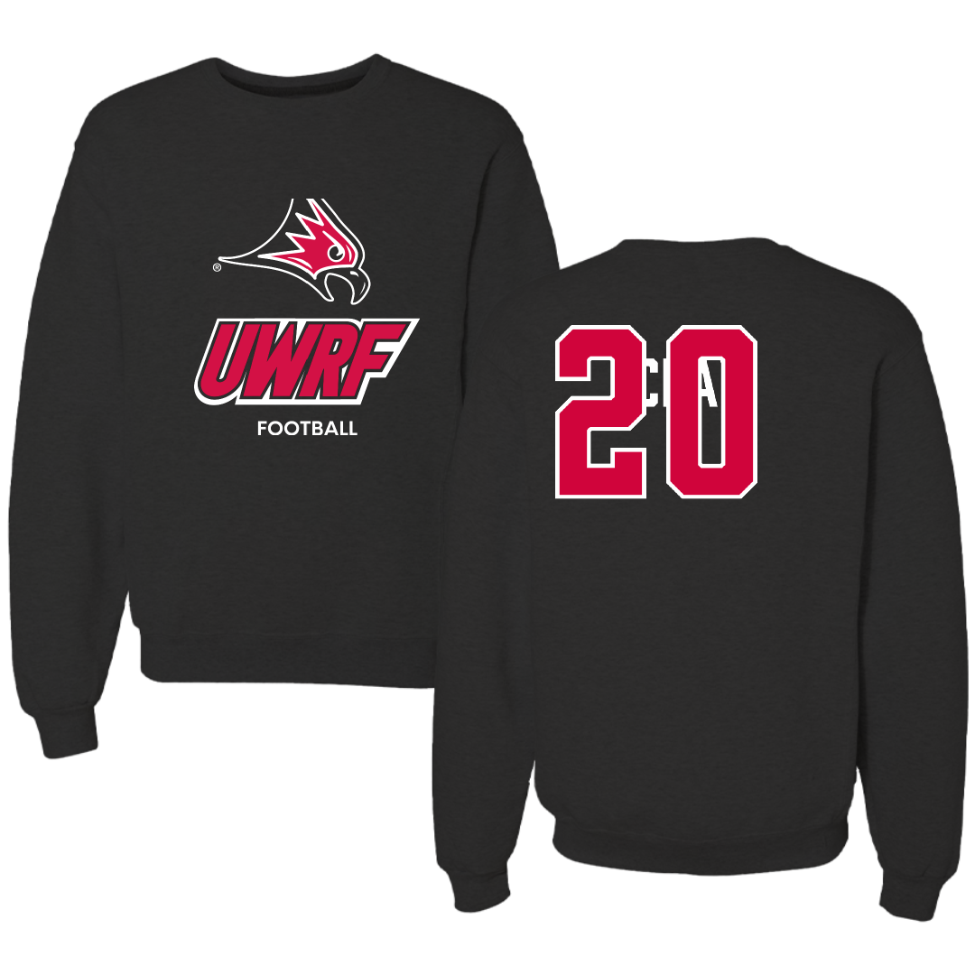 University of Wisconsin-River Falls Football Black Crewneck - #20 TJ Clay