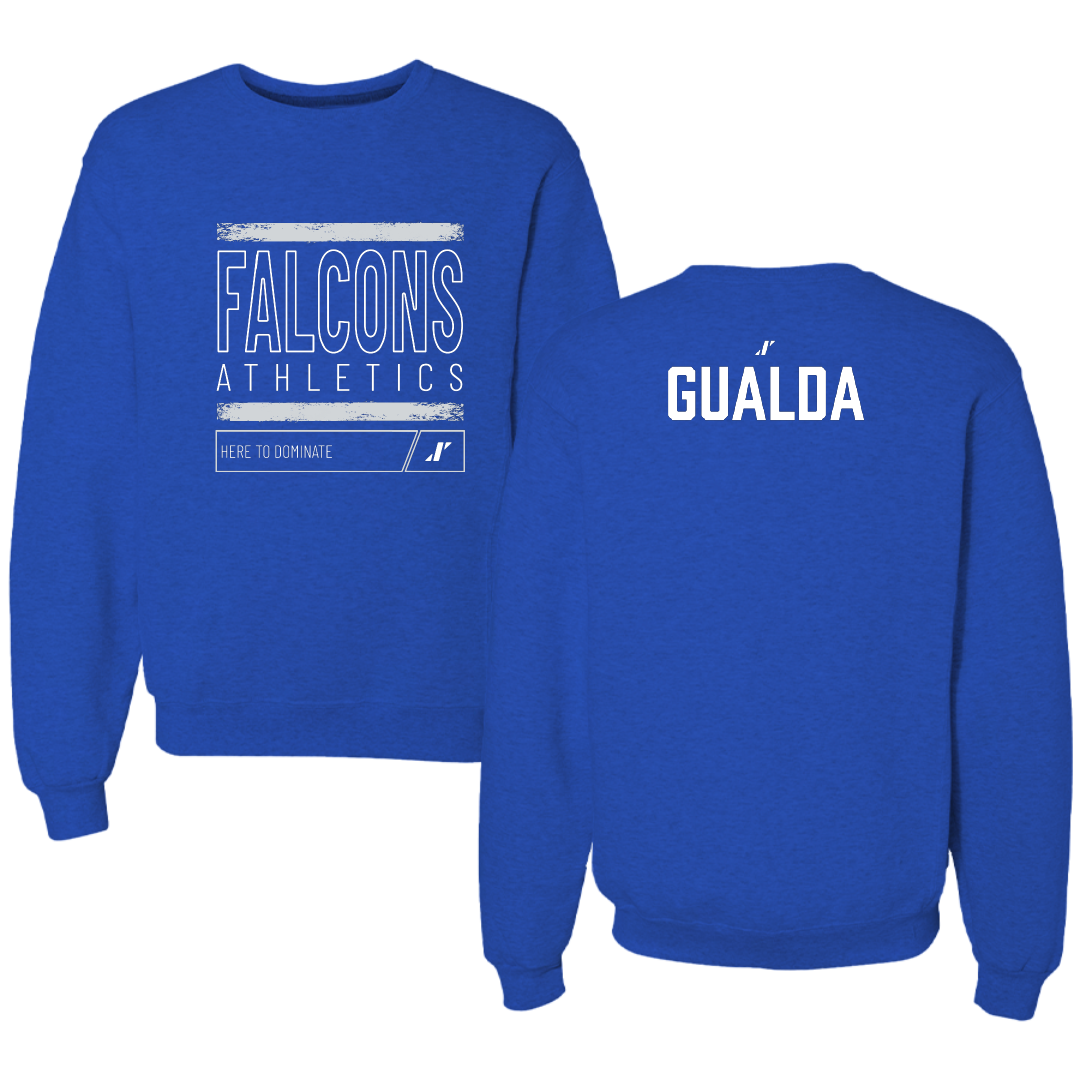 Albertus Magnus College Baseball Blue Dominate Crewneck - Marco Gualda